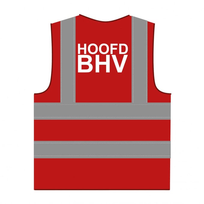 Hoofd BHV hesje RWS rood