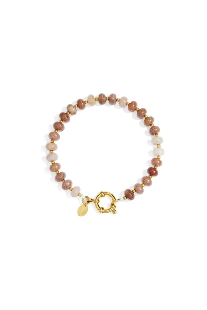 Champagne kleurige kralenarmband vor dames