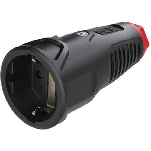 PCE 2510-src Koppeling met randaarde Kunststof, Rubber 230 V Zwart IP20