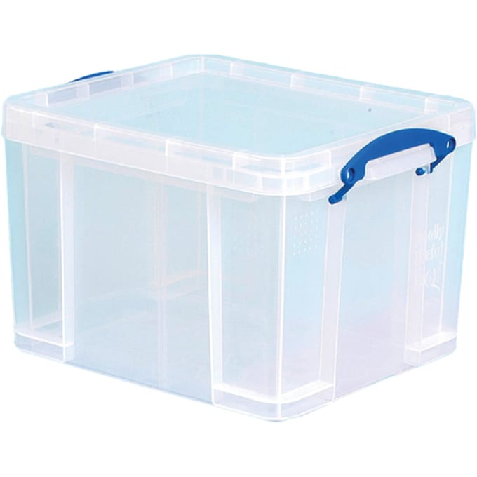 Really Useful Box opbergdoos - Opbergbox met deksel 35 liter - Transparant