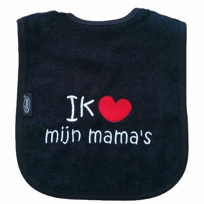 Zwarte slab met "Ik hou van mijn mama's"