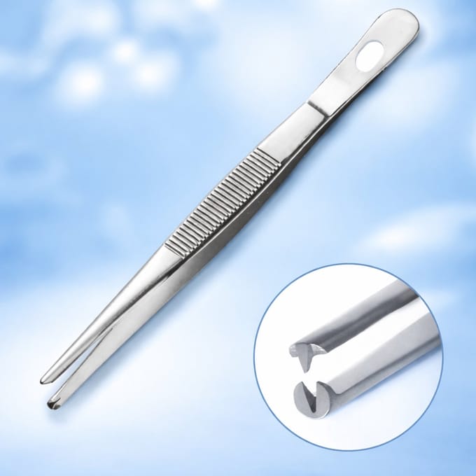 Belux Surgical Instruments / Chirurgisch Pincet 16 cm – 1x2 Tanden – Medium – RVS – Precisie Instrument