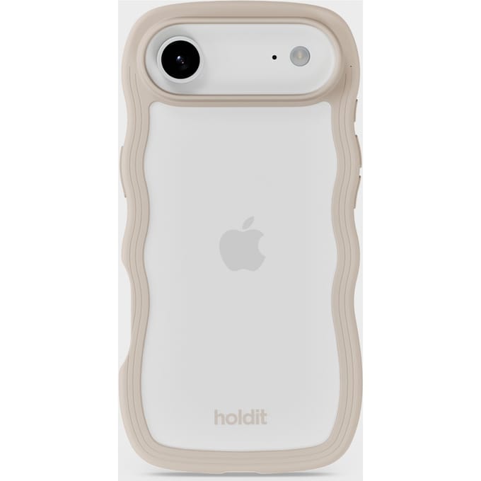Holdit Wavy Case geschikt voor Apple iPhone Air - Transparent / Light Beige