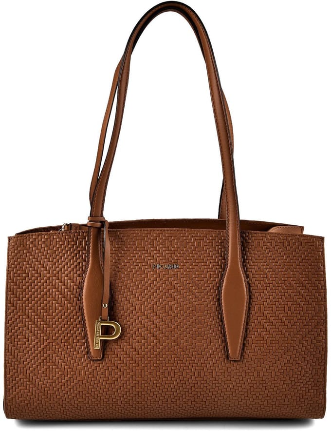 PICARD Leren schoudertas shopper Day Trip Shopper Cognac bruine