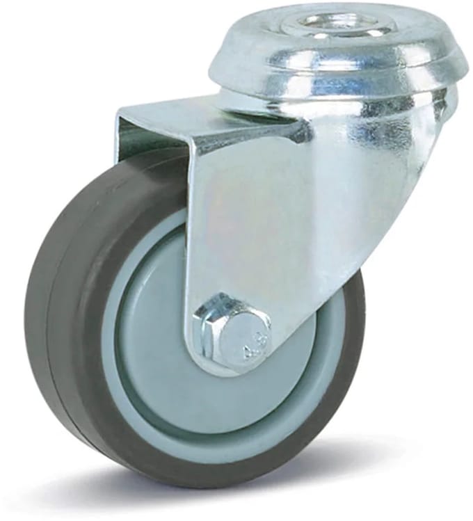 Trolley zwenkwiel met centraal gat - 50mm - 40kg