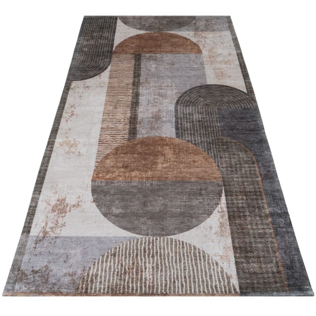 Vloerkleed Ova 70 x 140 cm - Vloerkleed met Grafisch Patroon
