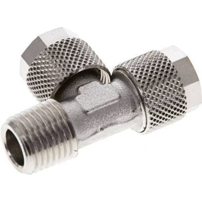10x8 & R1/4'' Vernikkeld Messing T-Opsteekkoppeling Buitendraad [2 Stuks]