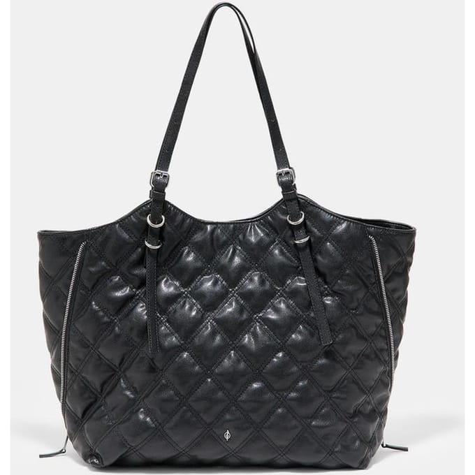 Stradivarius Gewatteerde shopper met leereffect  Zwart OS
