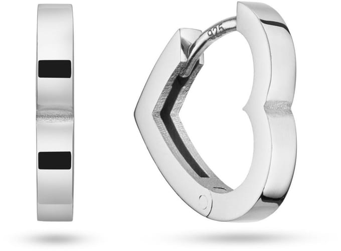 Klapoorringen Hart Glans M 925RD