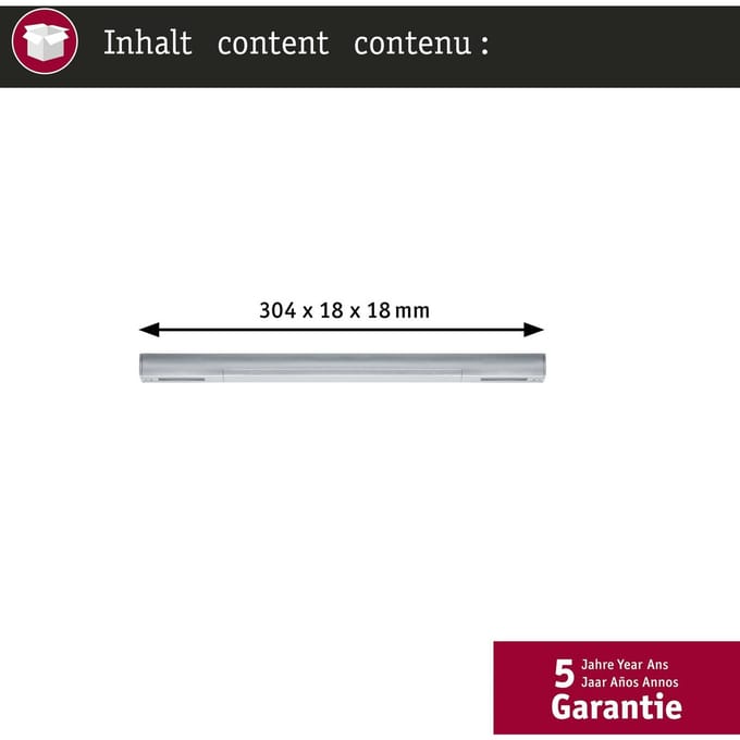 Paulmann 95669 URail Zigbee 3.0 voeding, middenaansluiting, 304x21mm, max. 100W, matzwart