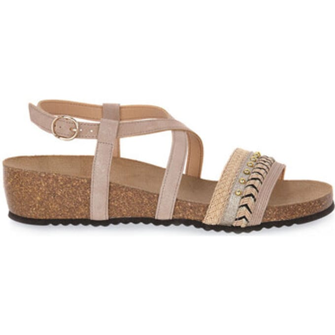 Sandalen met sleehak Grunland BEIGE 70MMI