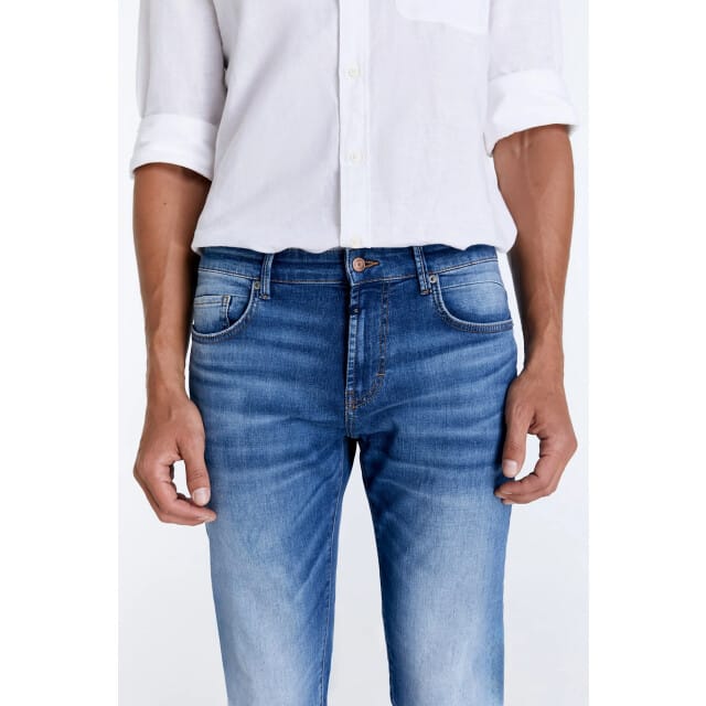 Cup of Joe Lance heren straight-fit jeans medium blue