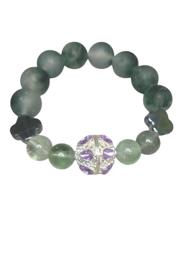 Fluoriet armband 14mm beads.