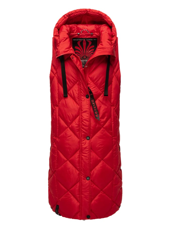 Navahoo lange dames bodywarmer Schnuckel – Modern & Met Capuchon