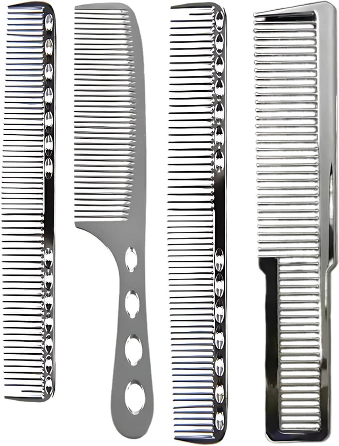 Guardian Beauty Kamset - Aluminium Kam - 4 stuks - Haarstylingtools - Zilver