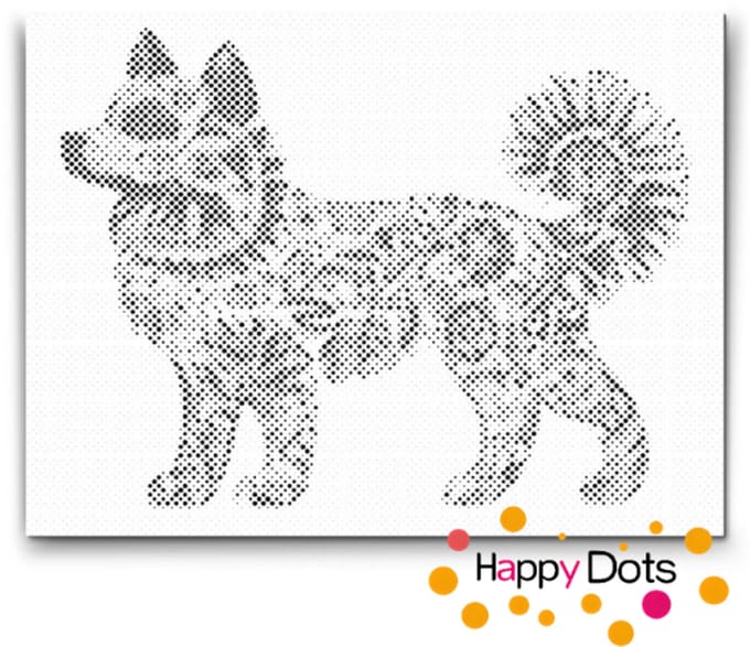 HappyDots DOT Painting Mandala Dieren 02 - Hond - 40x50cm