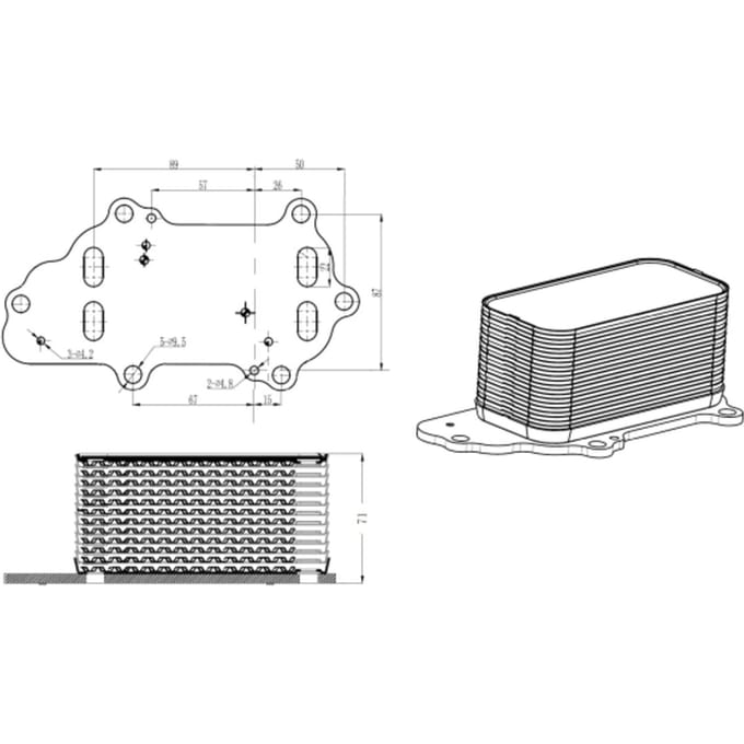Olie radiator, motorolie NRF 31848