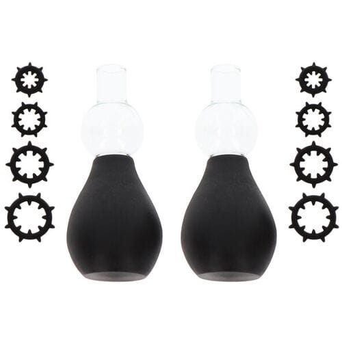 Taboom - Nipple Enlargers with 8 Rings - Pumps Nipple Zwart