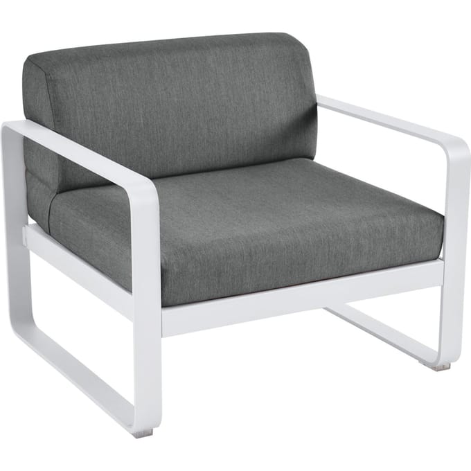 Fermob BELLEVIE fauteuil - 01 katoenwit - A3 grafietgrijs