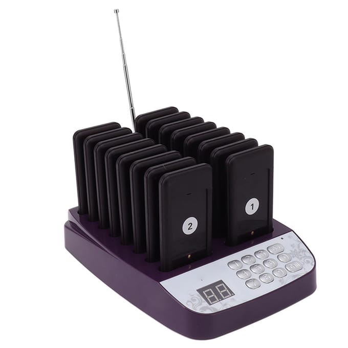 Restaurant Pager Draadloze Buzzers 200m Groot Bereik 16 Pagers Vibratie Piep Flits Buzzer Pagers