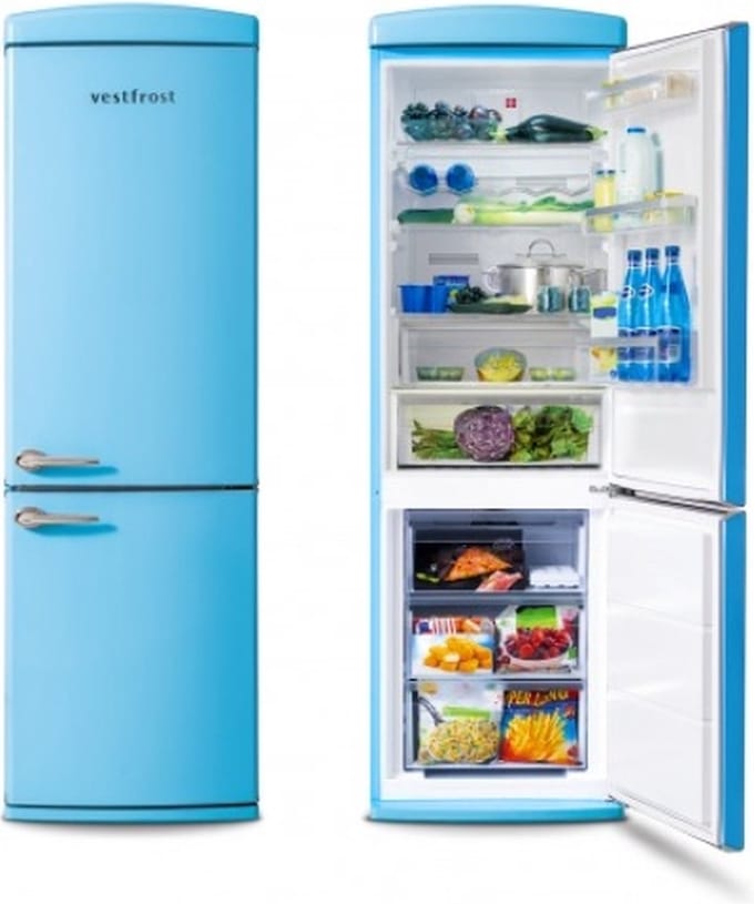 Vestfrost Retro No*Frost Koel-vriescombinatie Blauw - NoFrost Multi - 0°C compartiment - Ion Tech - Alarm open deur