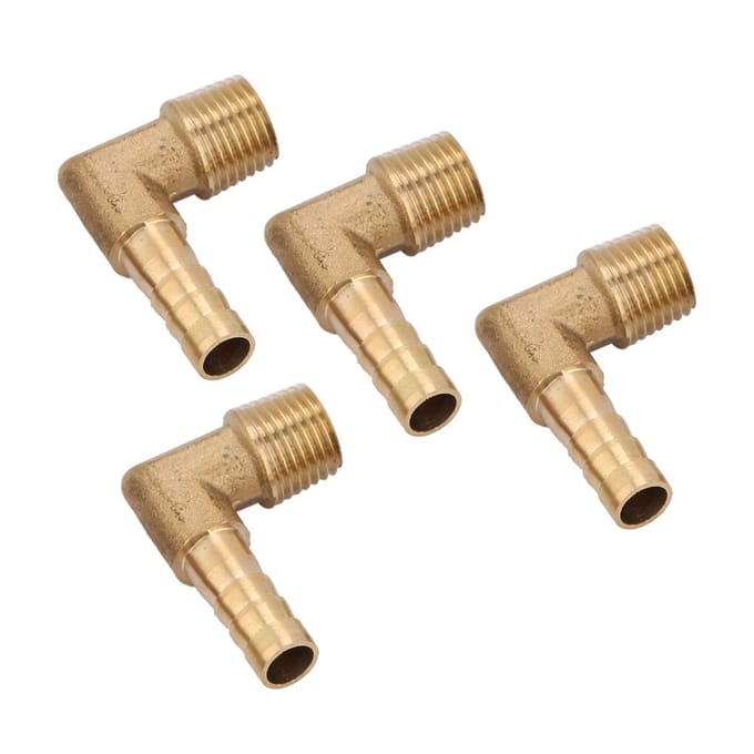 4 Stuks Messing Mannelijke Draad Elleboog Slangstaart Barb Connector Fitting G14  8mm