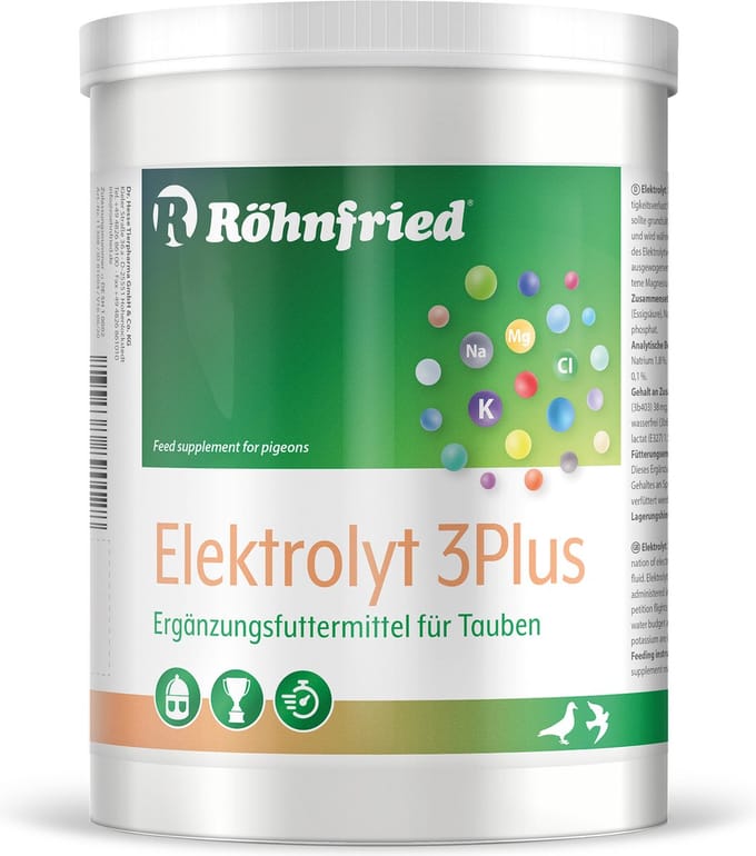 Rohnfried Electrolyt 3 Plus 600g - voor postduiven