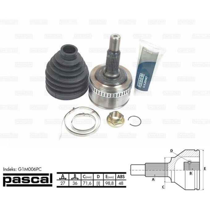 Homokineet reparatie set, aandrijfas PASCAL G1M006PC