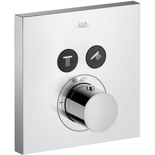AXOR Showerselect square afdekset thermostaat met stopkraan voor 2 functies chroom