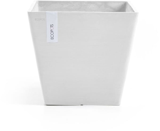 Ecopots Rotterdam 40 - Pure White - 40,1 x H35,5 cm - Vierkante witte bloempot / plantenbak