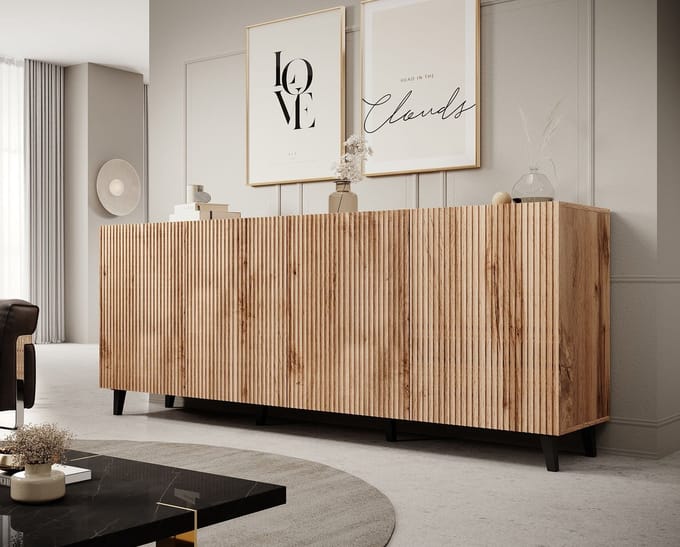Meubella - Dressoir Vintar - Eiken - 200 cm