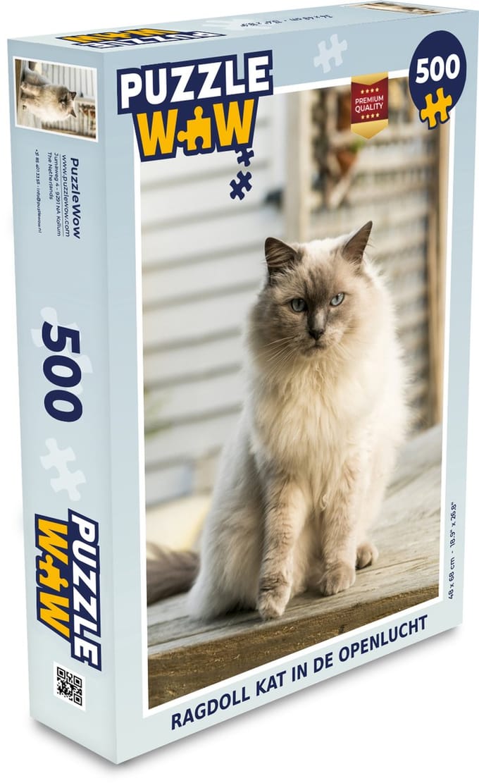 Puzzel Ragdoll kat in de openlucht - Legpuzzel - Puzzel 500 stukjes