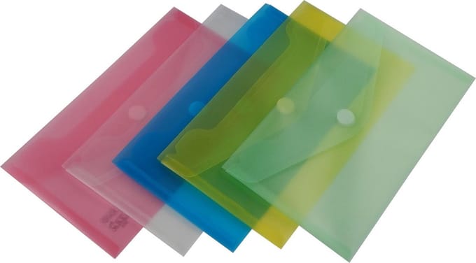 2 x pak EXXO-HFP #90500 - DL Documentenmap - Landschap model - Klitsluiting - Assorti kleuren - 20 stuks (2 pak @ 10 stuks)