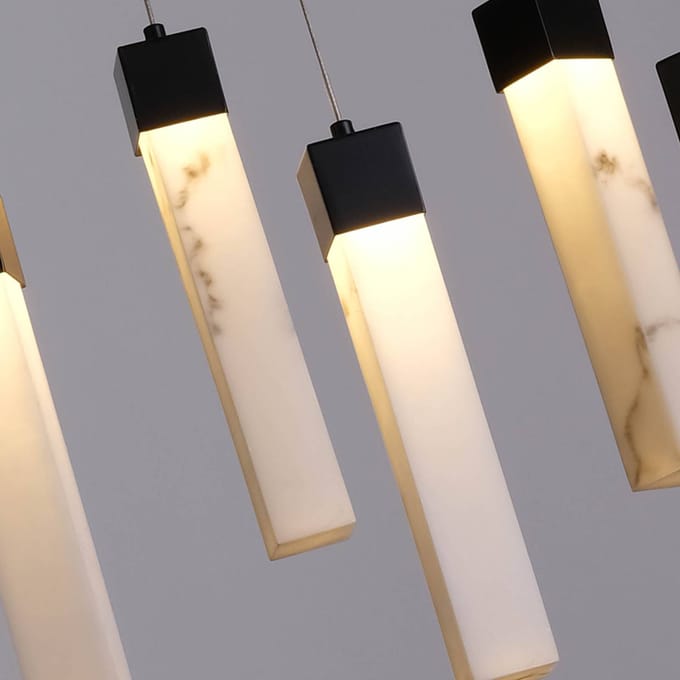 Searchlight Moonbeam LED hanglamp, 10-lamps, zwart, wit, metaal