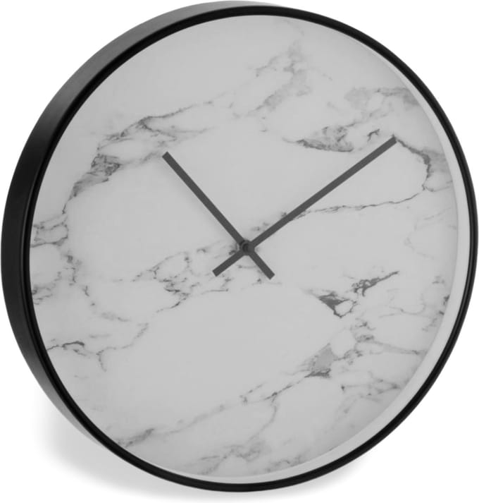 Wandklok Modern Marmer Zwart Wit Ø 40 cm