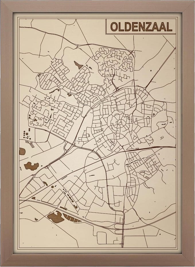 Decoratief Beeld - Houten Van Oldenzaal - Hout - Bekroned - Bruin - 21 X 30 Cm