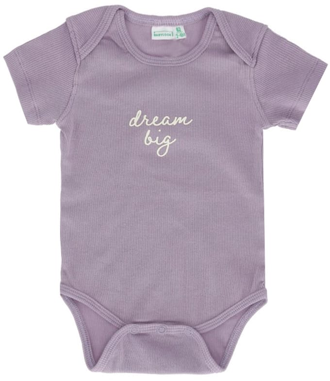 Babylook Romper Korte Mouw Rib - Maat 56 - Lavender Gray