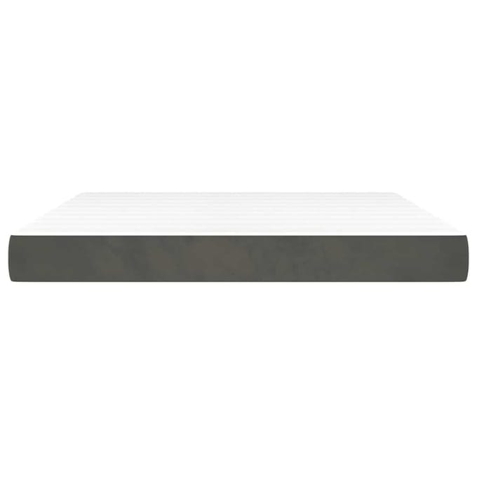 vidaXL - Pocketveringmatras - medium - 160x220x20 - cm - fluweel - donkergrijs