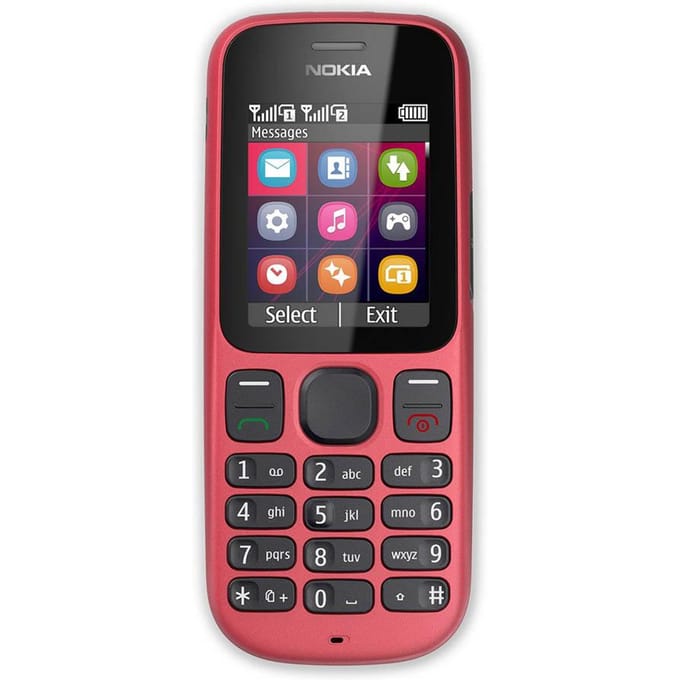 Gereviseerde originele Nokia 101 (1010) 2G Dual SIM mobiele telefoon Simple set rood