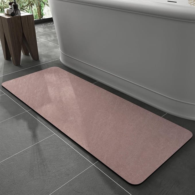 Badmat Set - Badkamertapijt - Snel Drogen - Antislip Rubber - 43x150cm - Stoffig Roos
