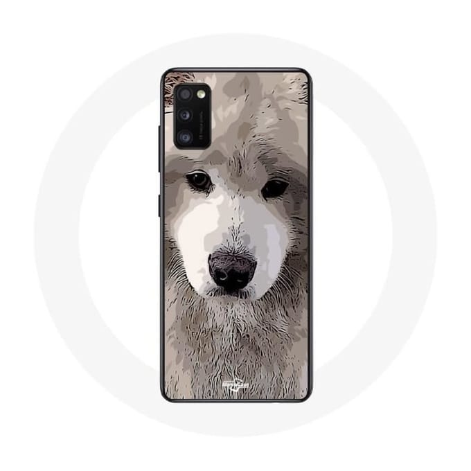 Hoesje - Samsung - Galaxy A41 - Flexibel - Grijs - Samojeed grijs