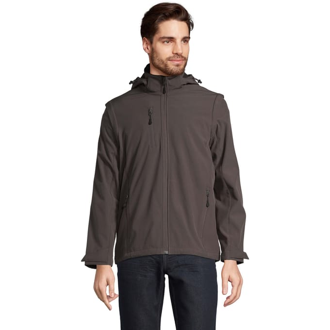 SOLS Unisex volwassen Falcon 3 in 1 Soft Shell Jas (Houtskool Grijs Effen)