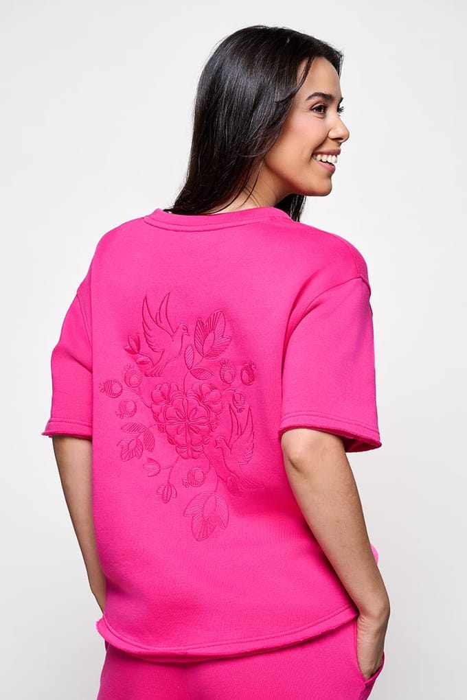 Caroline Tensen Emma Sweat Tee Fuchsia