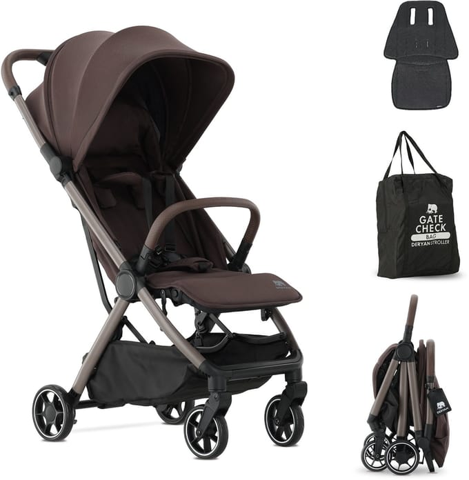 Deryan Air Buggy - Vliegtuig Buggy - 8 kg - Geïntegreerde Tas - Chocolate
