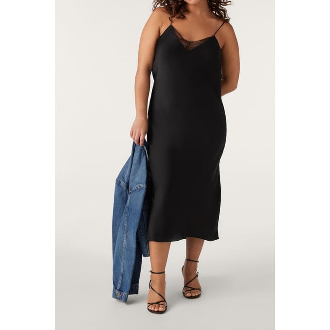 BA&SH Robe Clelia Noir Maat: M | Midi Jurken Outlet | Dames | Zwart