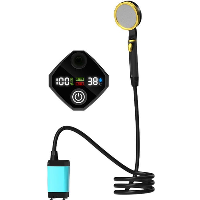 Draagbare campingdouchepomp Oplaadbare elektrische douchepomp met intelligent digitaal display 6000mah