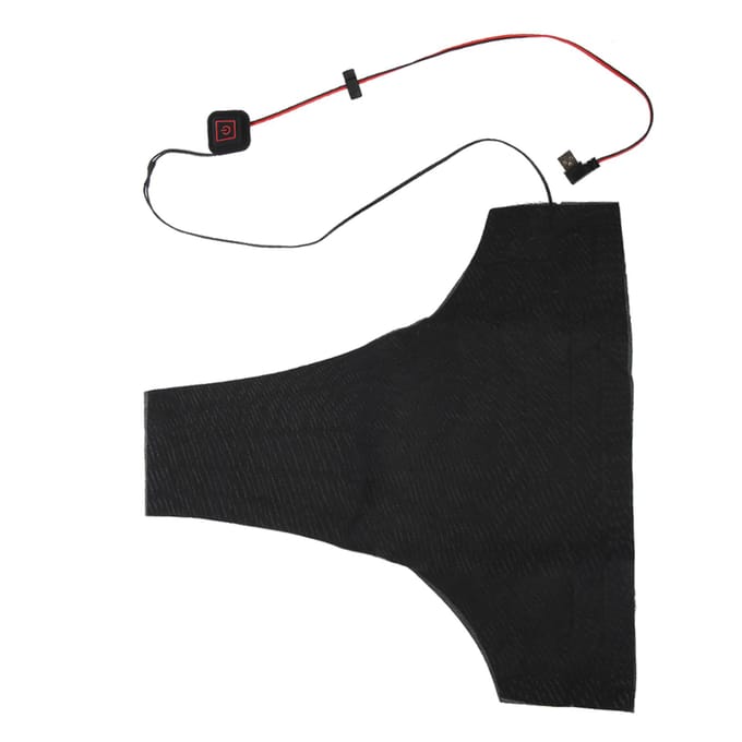 Winter Verwarmd Legering Vezel Verwarming USB Rugkussens Elektrisch Waterdicht Warm Kledingset black