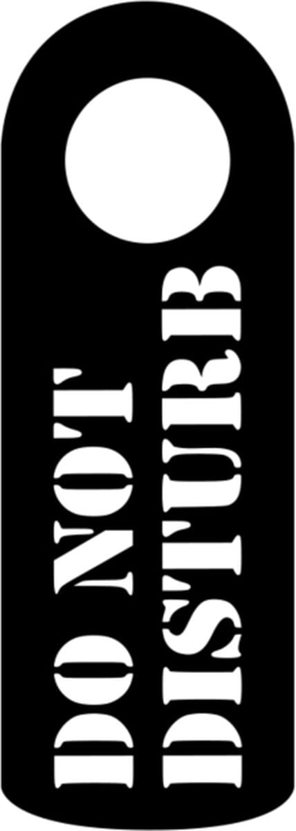 Djemzy - deur bordje - Deurhanger - do not disturb uitgesneden - zwart - 6 mm mdf