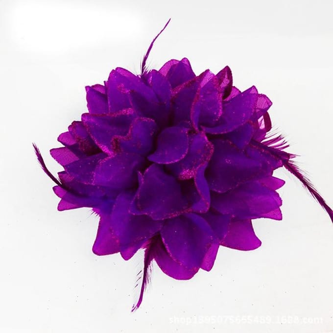 Fascinator Corsage 1X Bloemenveer Broche Bruiloft Bal Hoofd Haarspeld paars