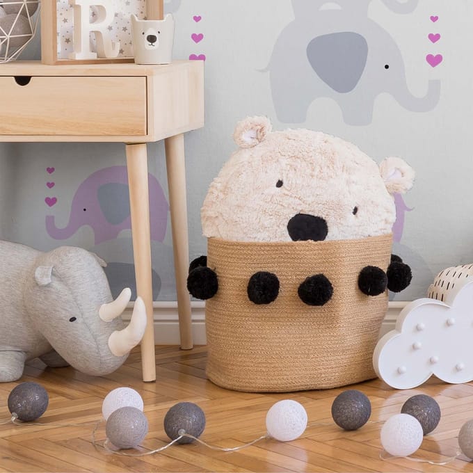 ACROBATISCHE OLIFANTJES BEHANG | Kinderkamer - roze grijs wit - A.S. Création Little Love